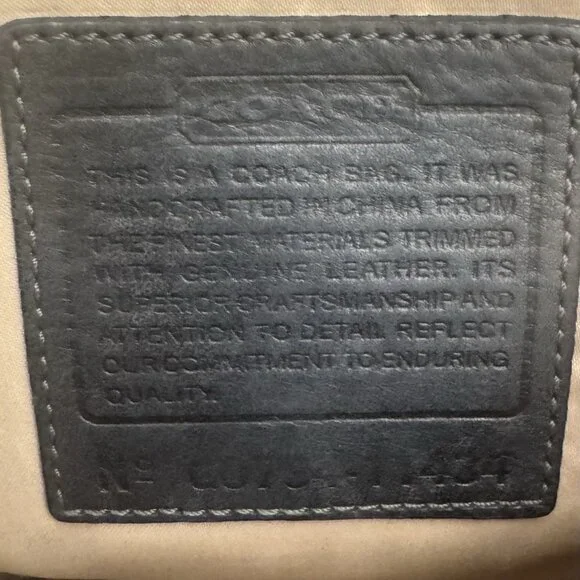 Coach Black Leather Bleeker Beige Canvas C’s Flap Shoulder Bag 11434 10” PROJECT - Picture 8 of 8